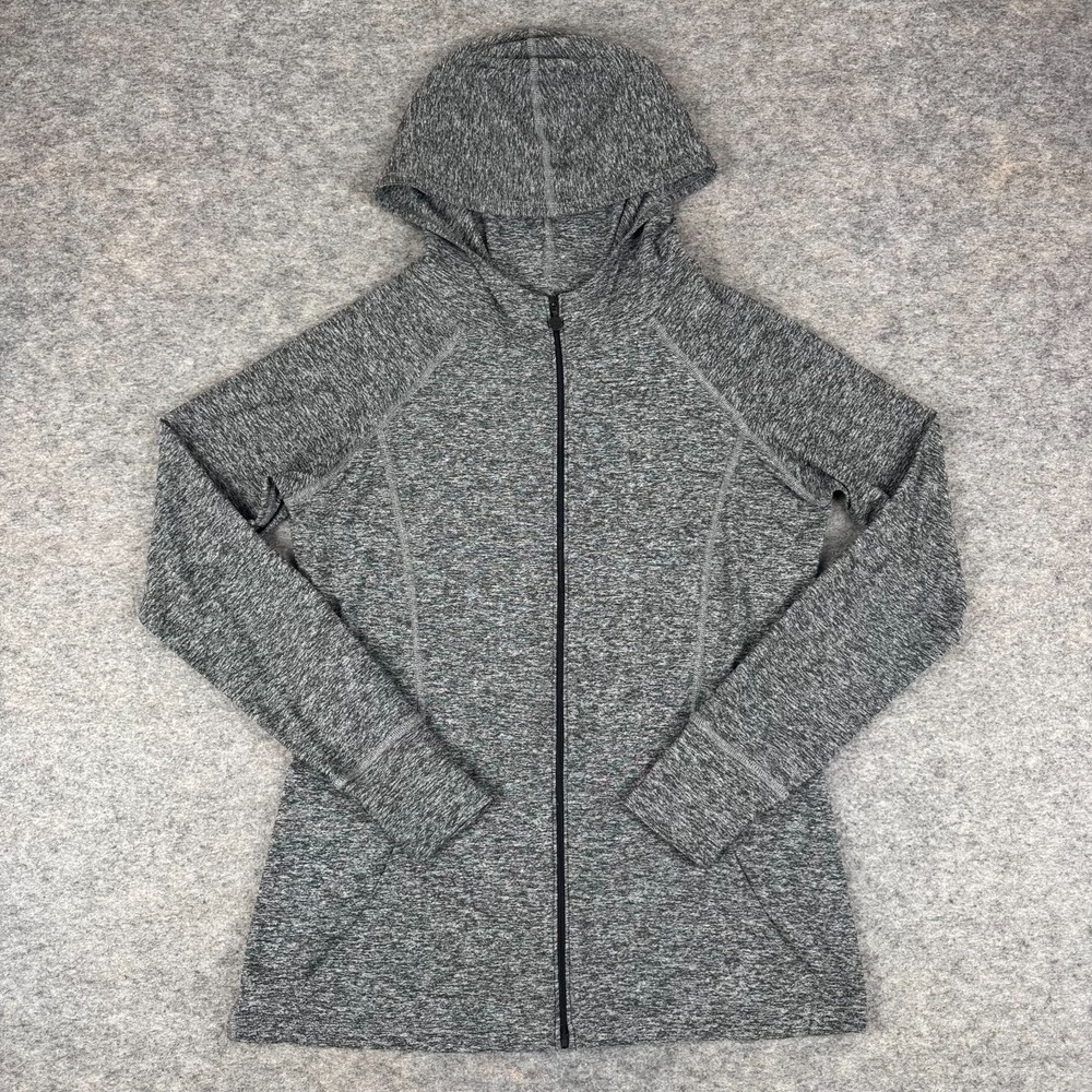 Beyond Yoga Spacedye High Energy Hoodie Full Zip‎ Pockets Gray Womens Medium M